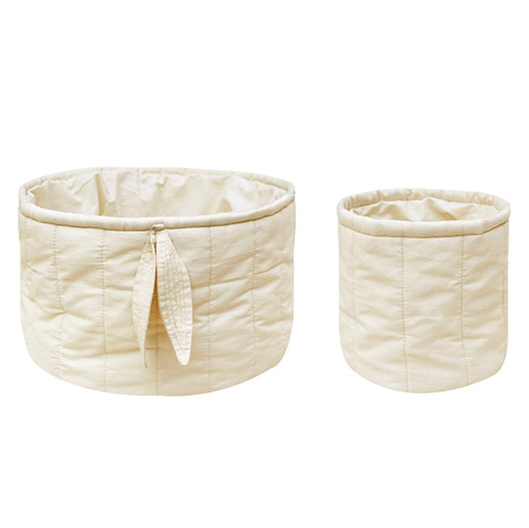 Bambie Natural Set Of 2 Quilted Baskets