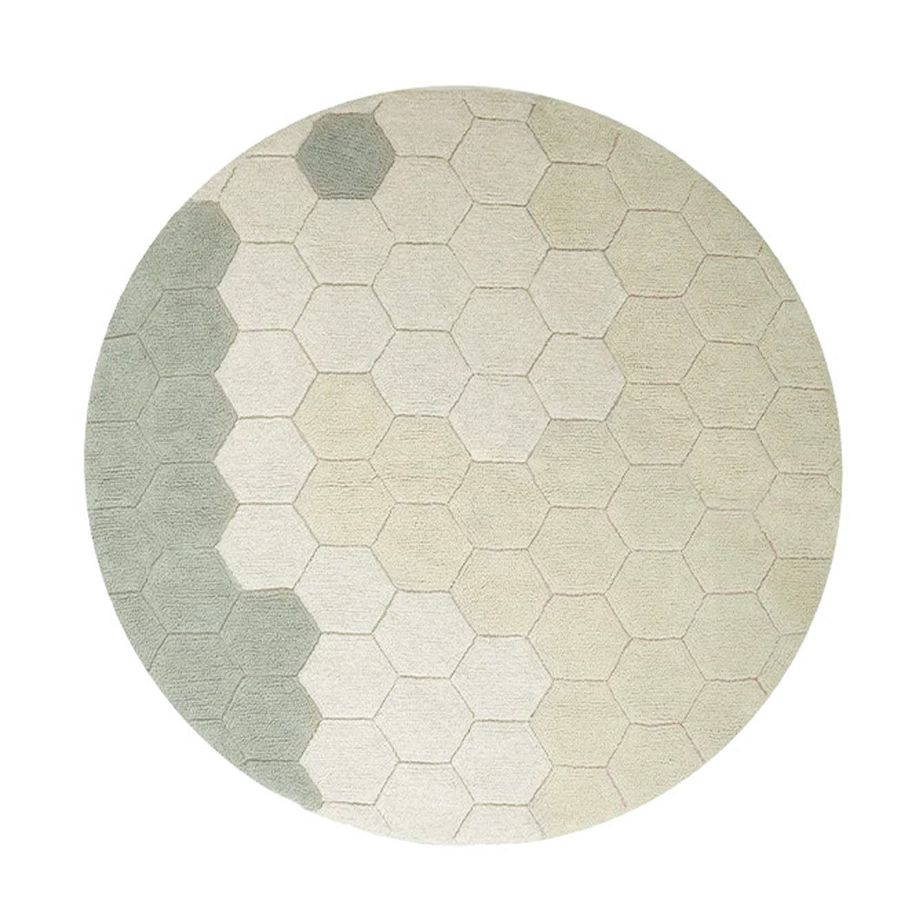 Blue Sage Honeycomb Washable Rug Round