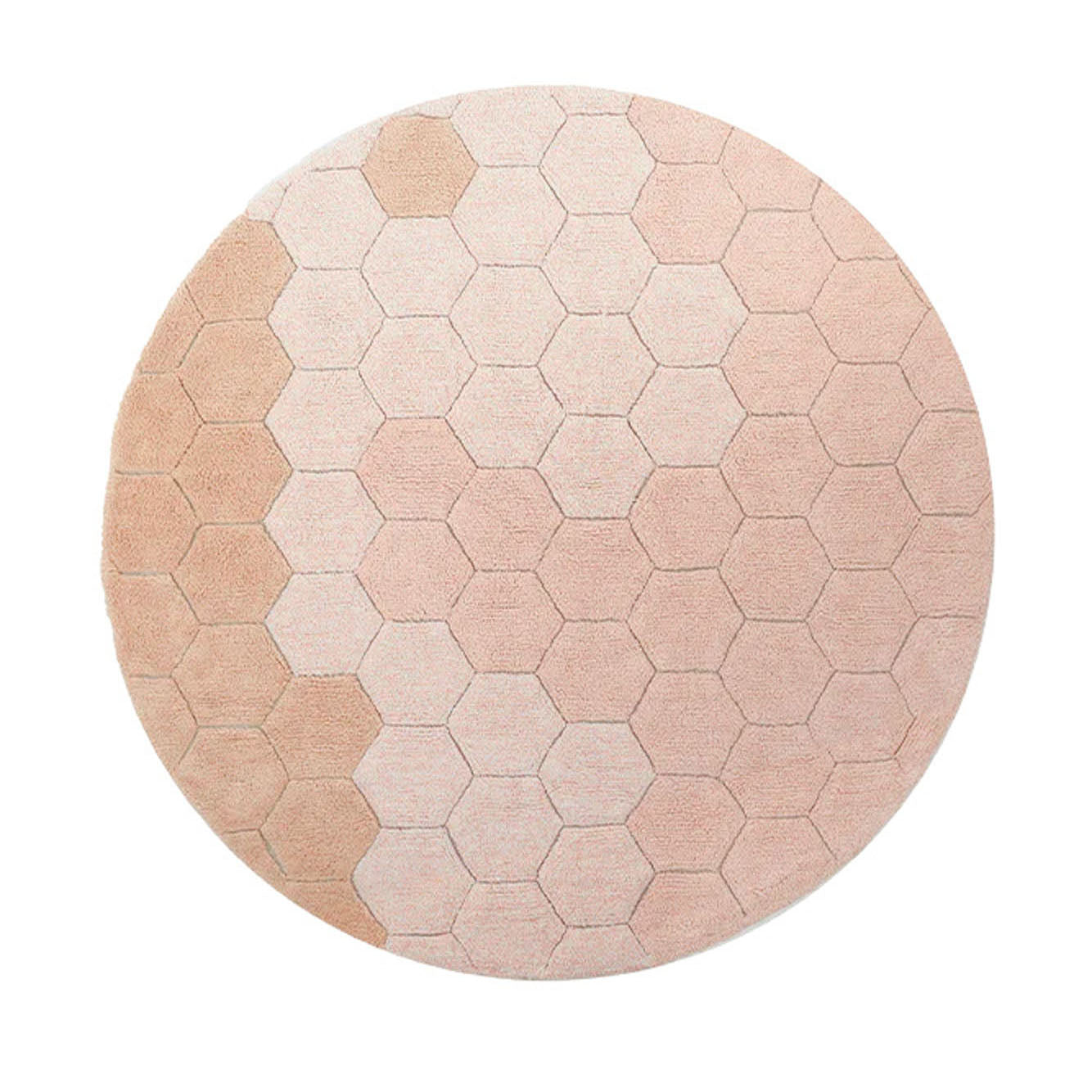 Honeycomb Rose Washable Round Rug