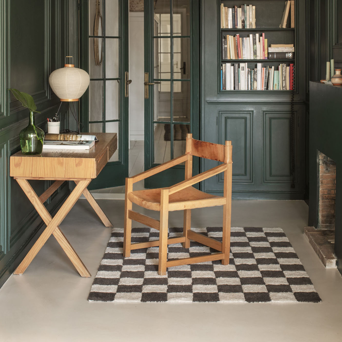Dark Grey Kitchen Tiles Washable Rug