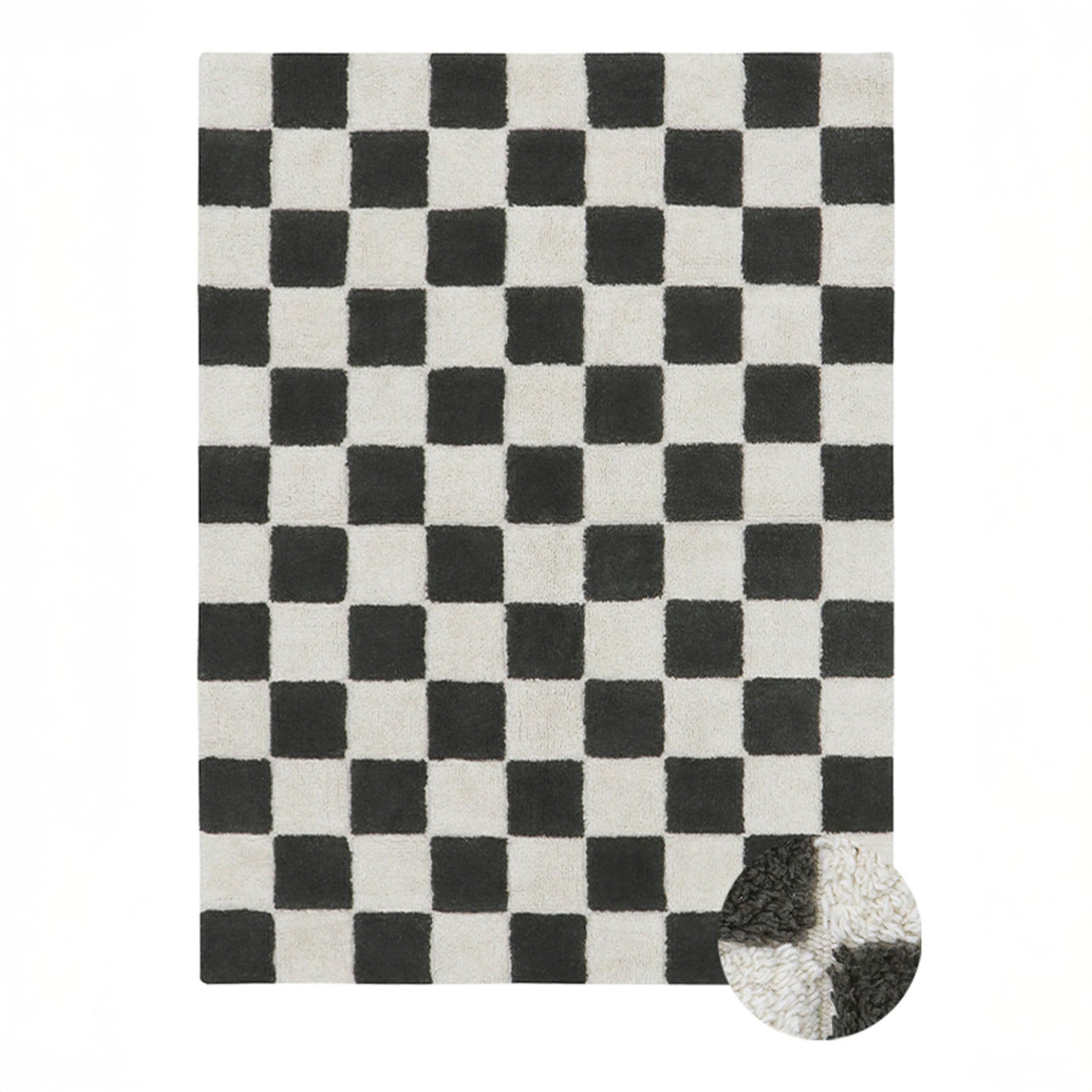 Dark Grey Kitchen Tiles Washable Rug