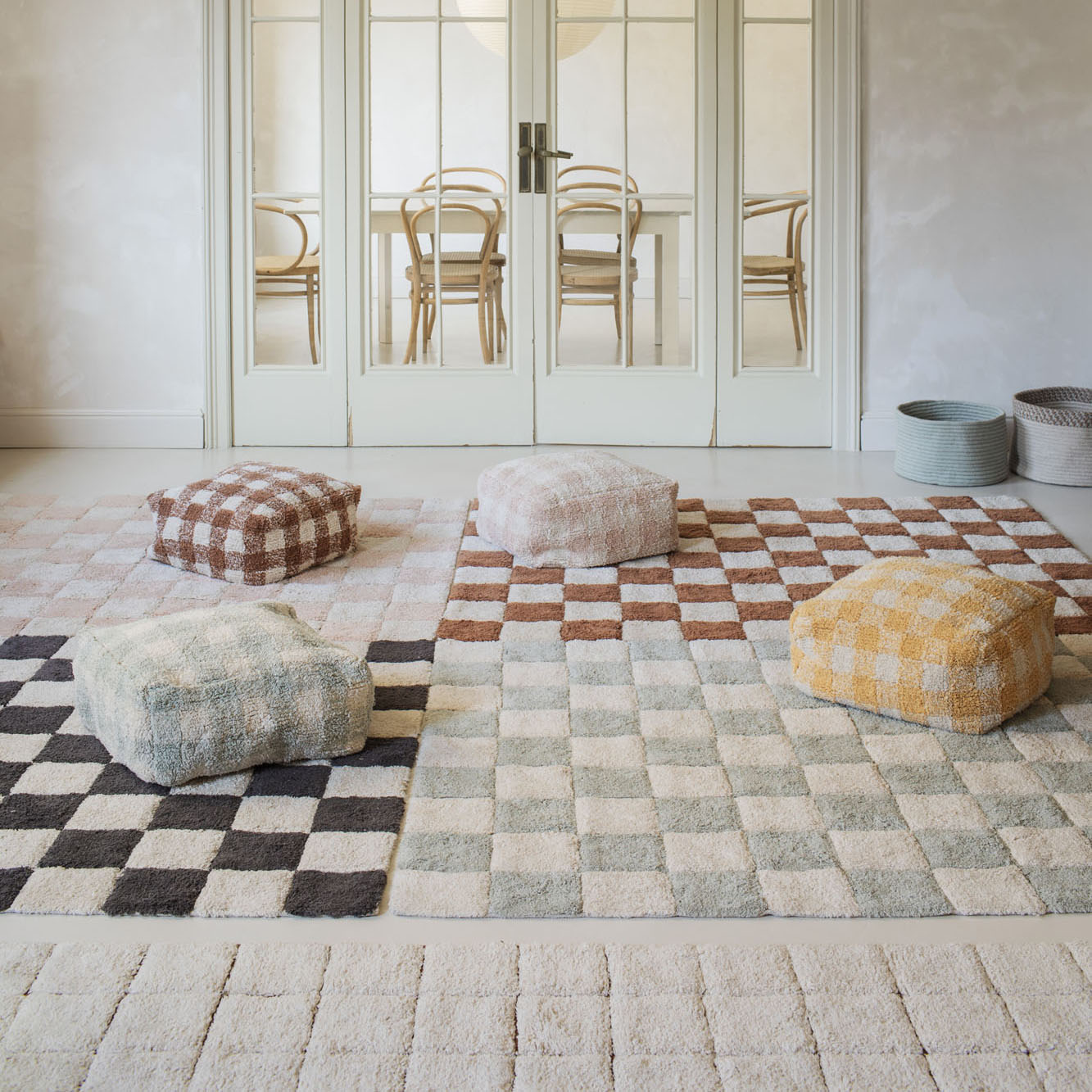 Rose Kitchen Tiles Washable Rug