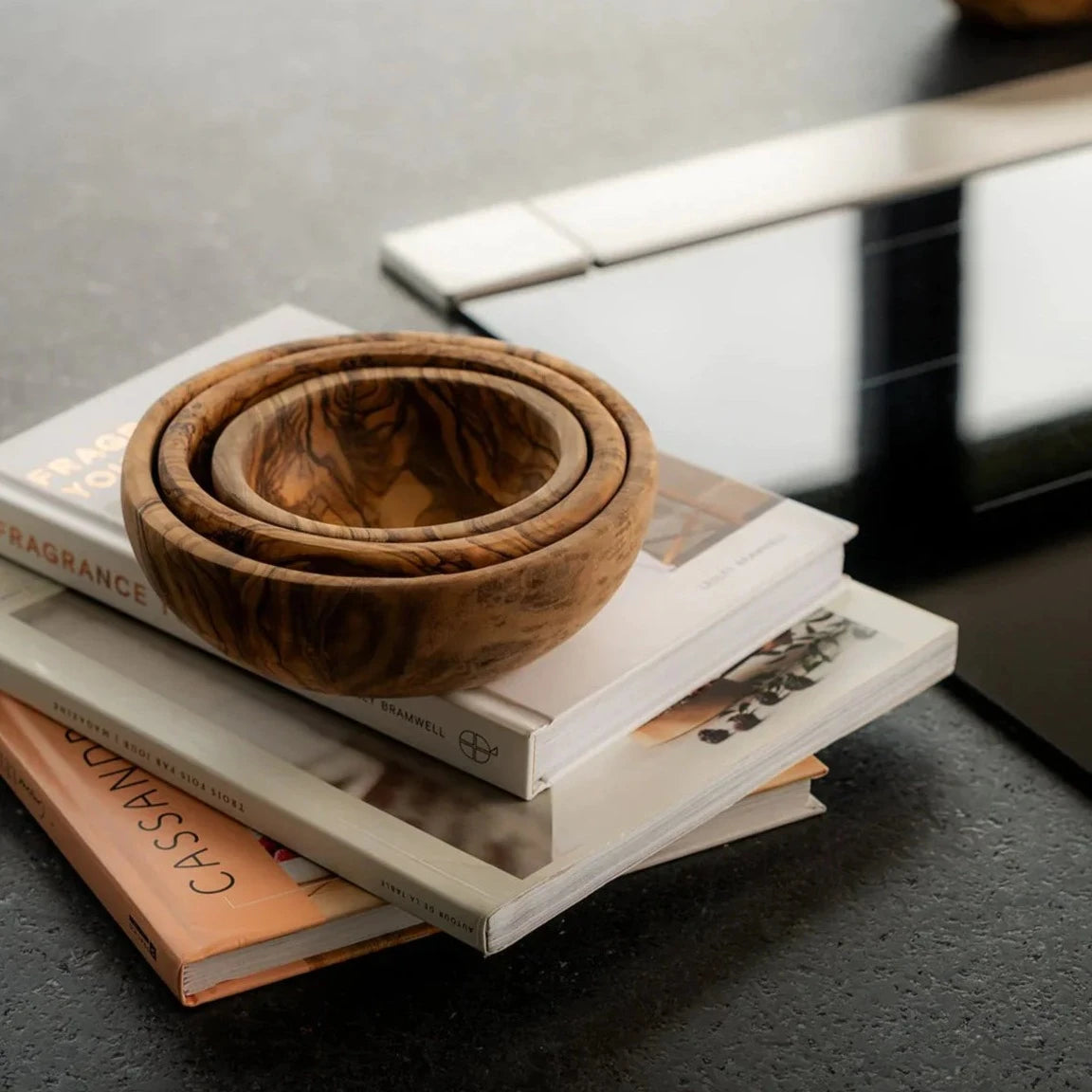 Olive Wood Nesting Bowls - set of 3