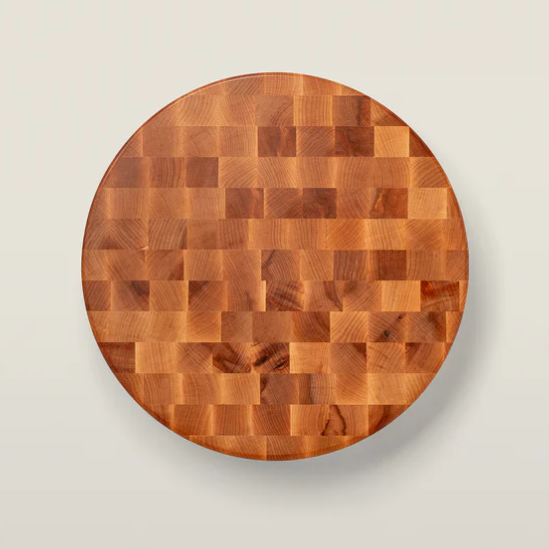 Boos Block Round Chopping Block, Non-Reversible, End Grain, 4″ Thick (CCB Series), Maple