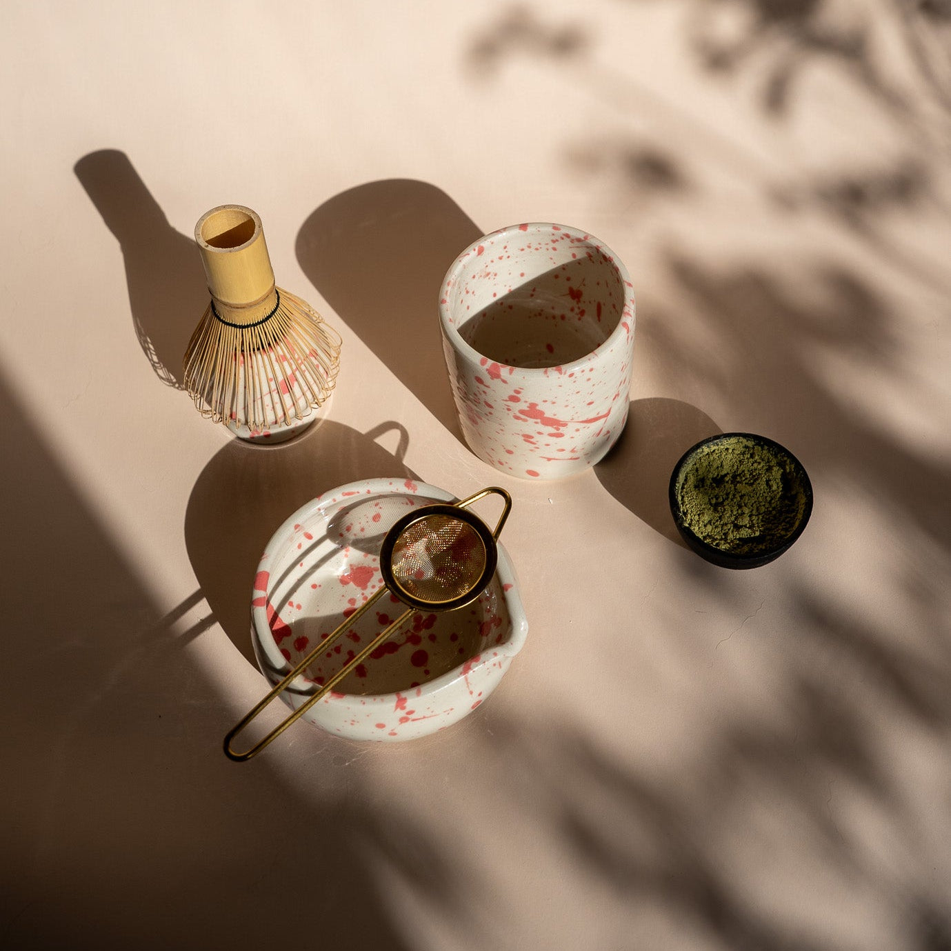 Jackson Handmade Ceramic Matcha Bowl | Speckled Pink
