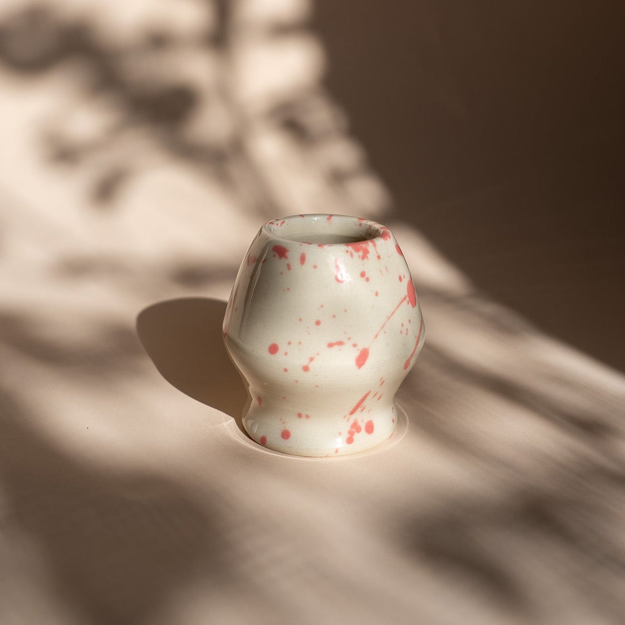 Jackson Handmade Ceramic Matcha Holder | Speckled Pink