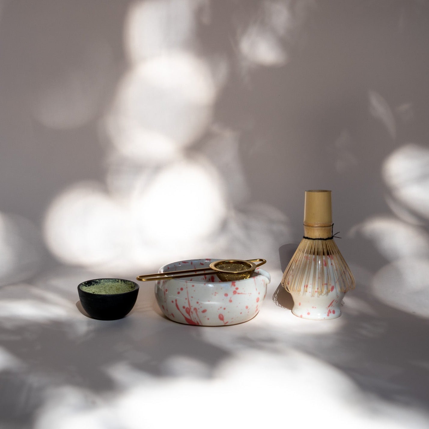 Jackson Handmade Ceramic Matcha Holder | Speckled Pink