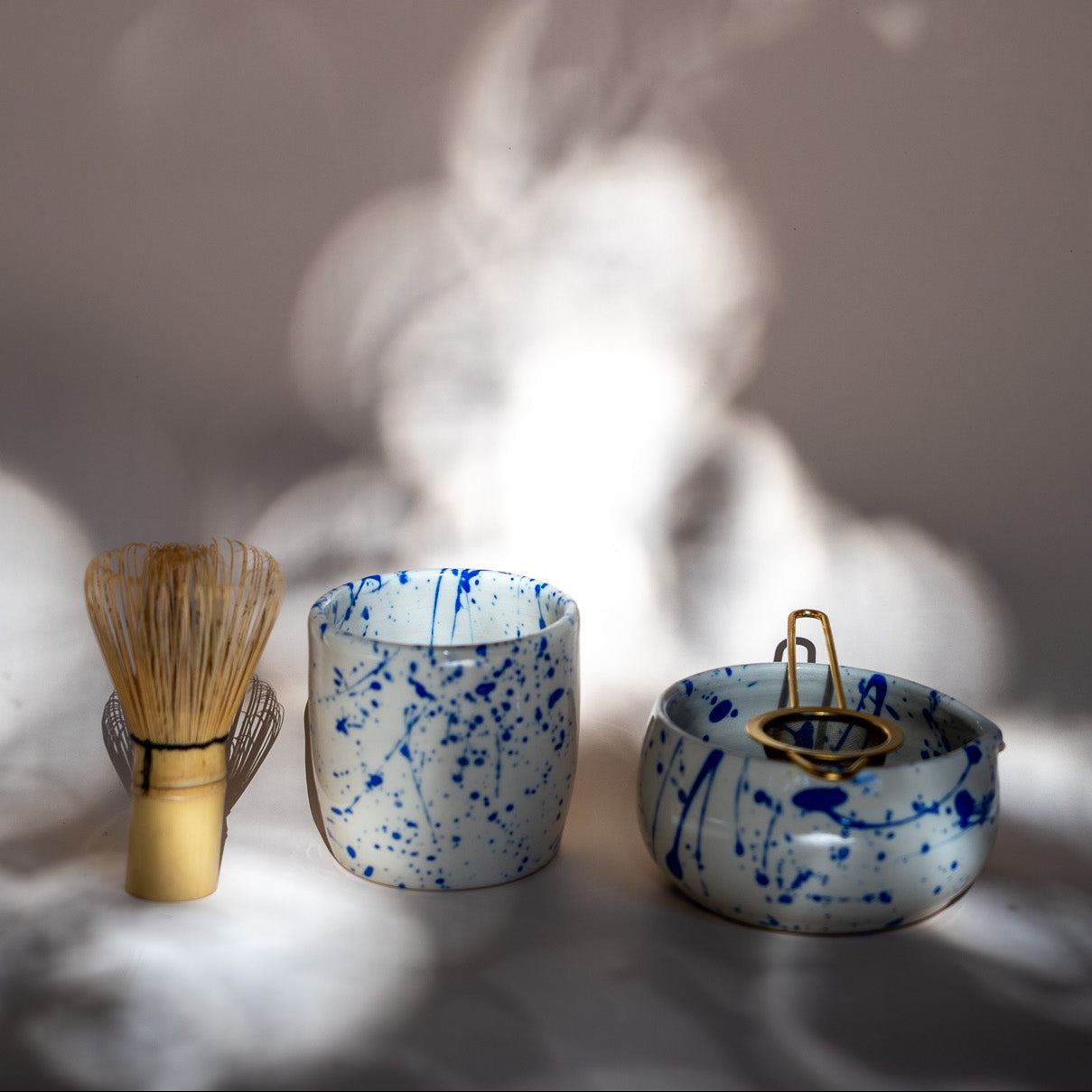 Jackson Handmade Ceramic Matcha Bowl | Speckled Blue