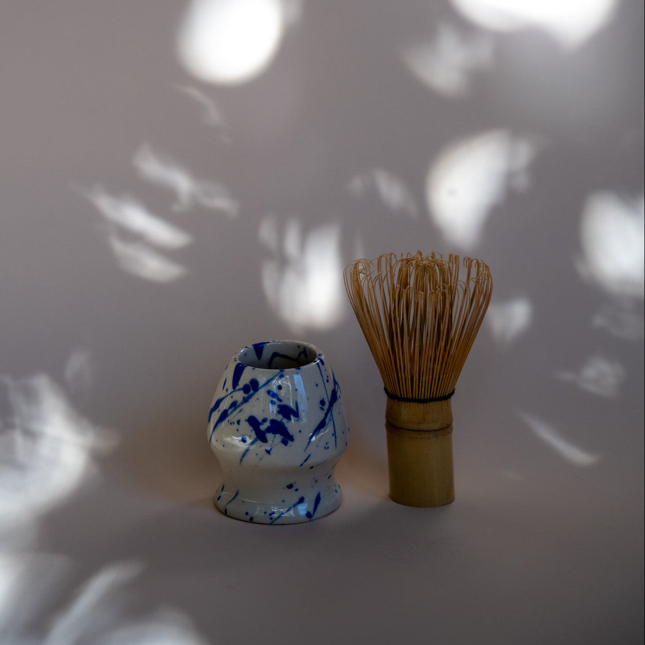 Jackson Handmade Ceramic Matcha Holder | Speckled Blue