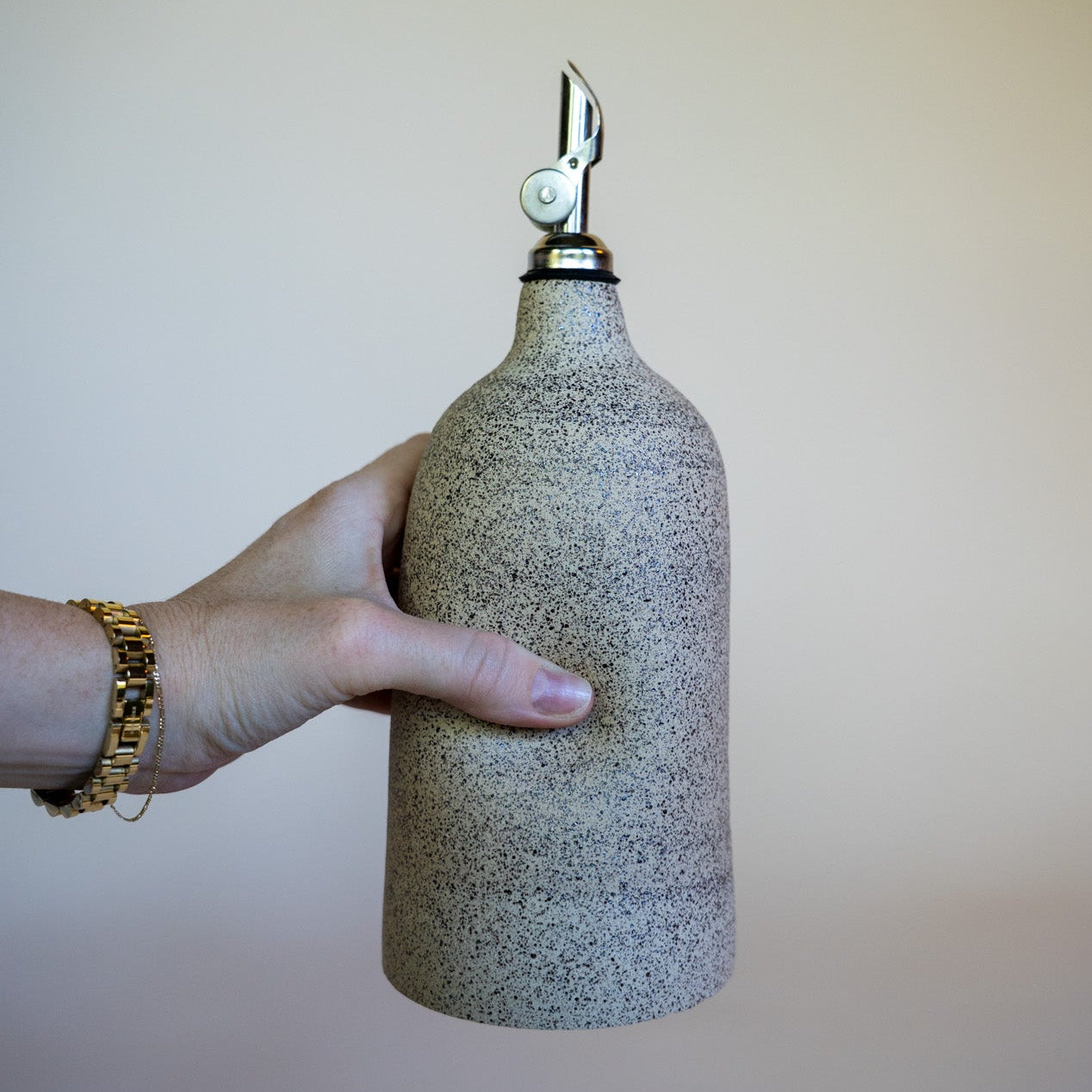 Dimple Oil Cruet - Sand