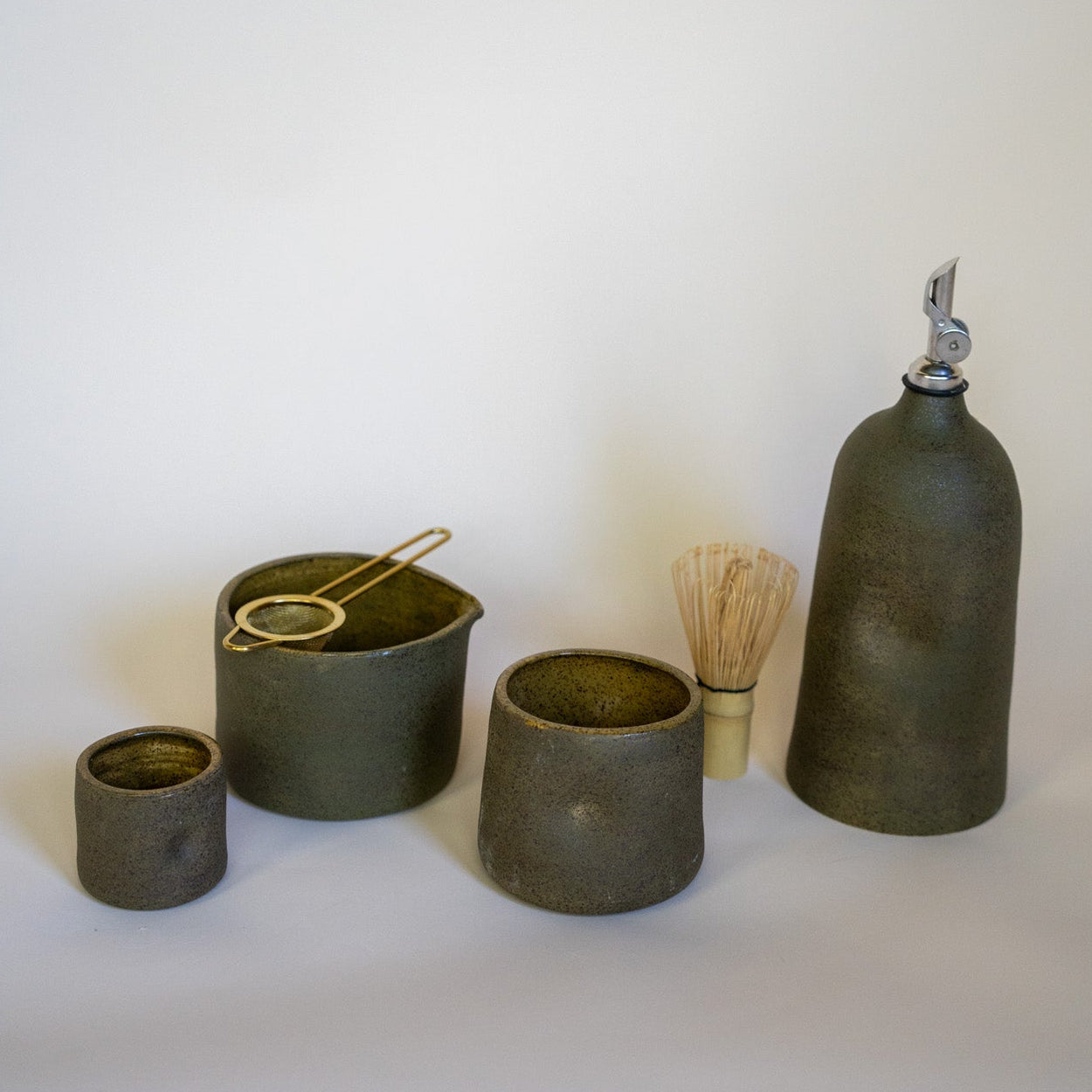 Dimple Oil Cruet - Olive