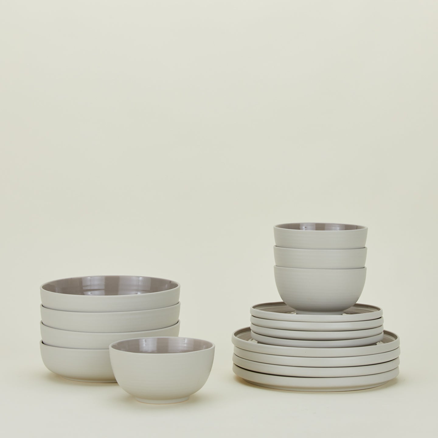 Essential Dinnerware - 16 pc Set, Light Grey