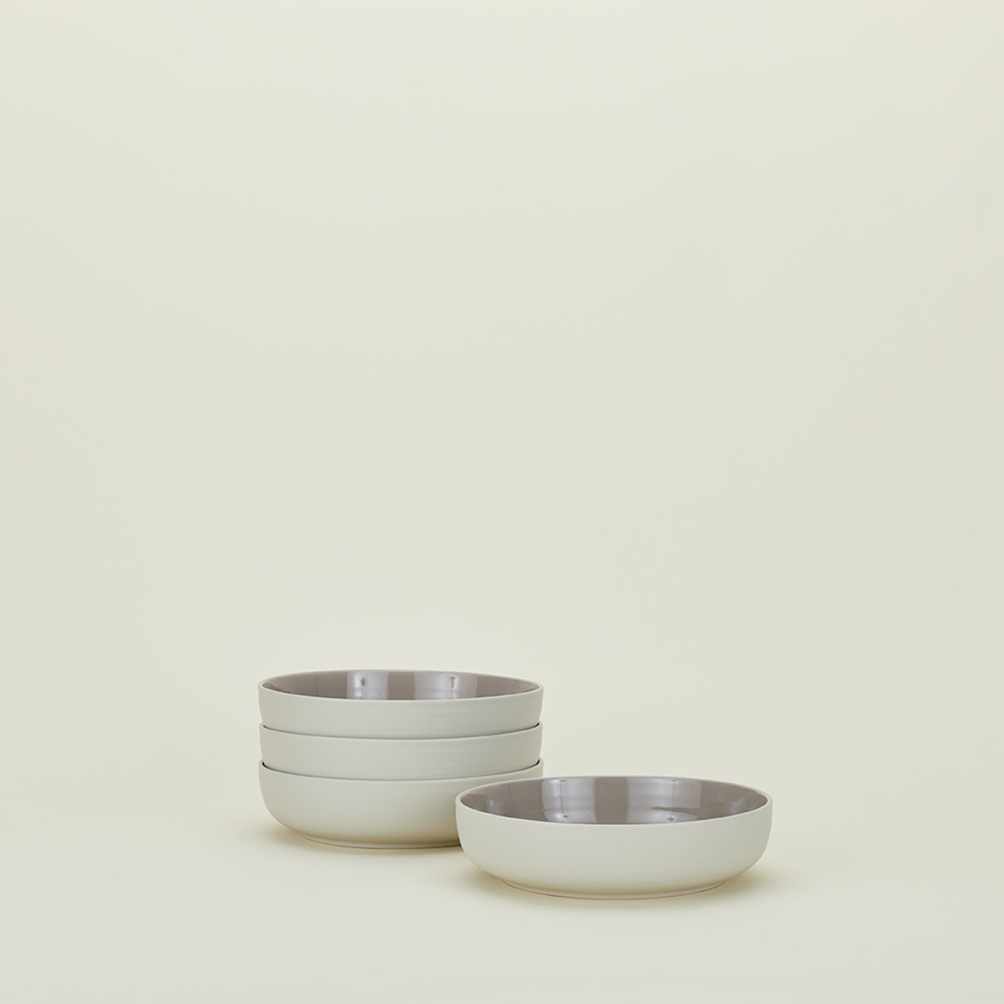 Essential Low Bowl - Set of 4, Light Grey