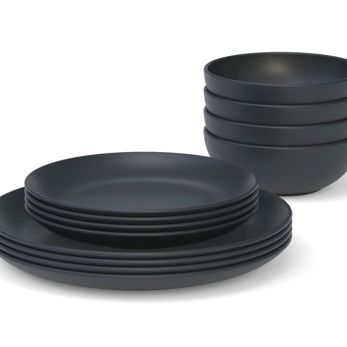 24 oz Round Cereal Bowl, Set of 4 - Black