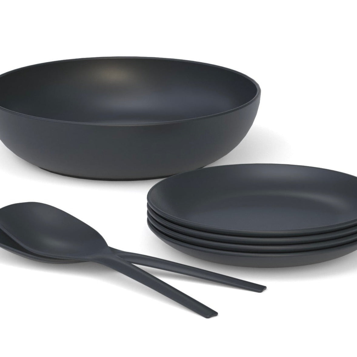 8 " Round Side Plate, Set of 4 - Black