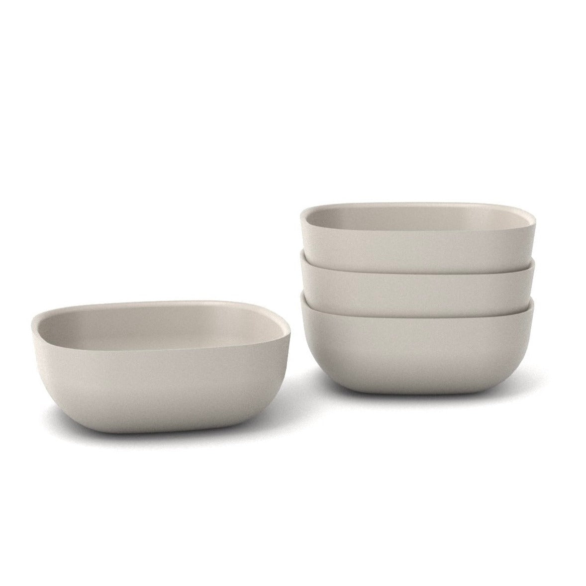 Bamboo Cereal Bowl, 4 Piece Set - Stone