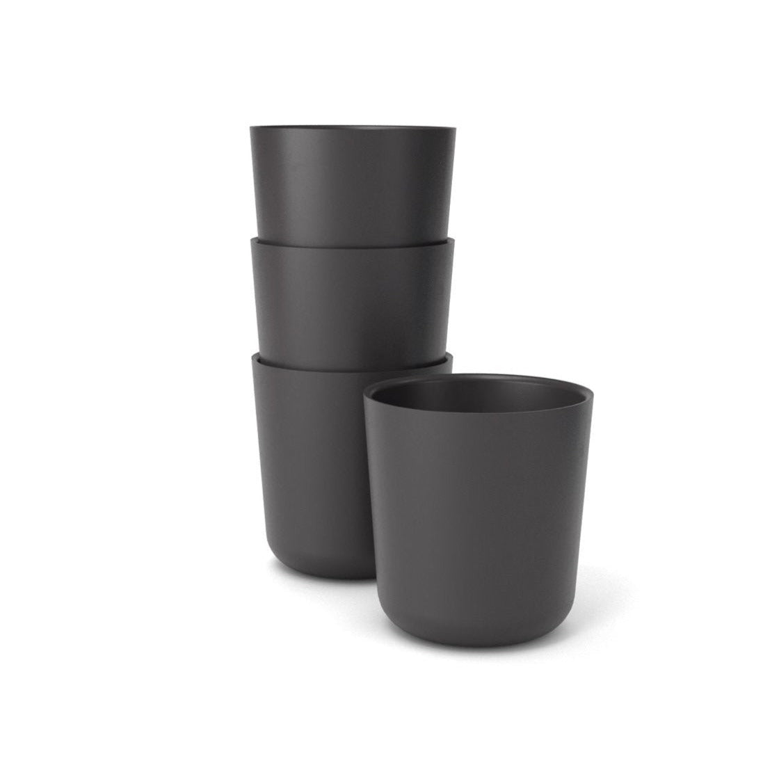 Bamboo Medium Cup, 4 Piece Set - Black