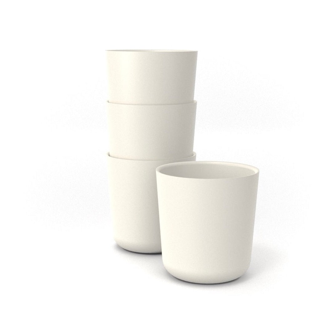 Bamboo Medium Cup, 4 Piece Set - Off White