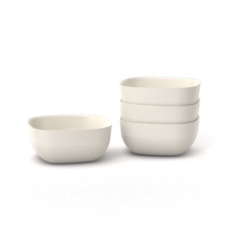 Bamboo Small Bowl, 4 Piece Set - Off White