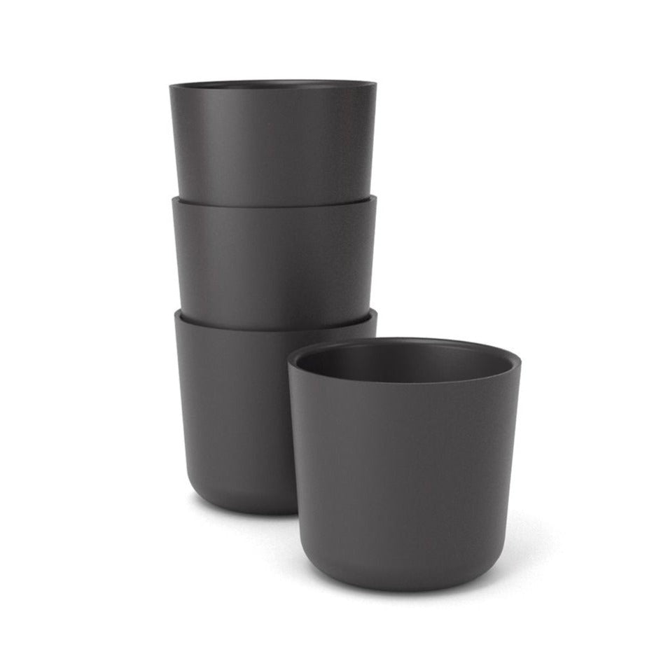 Bamboo Small Cup, 4 Piece Set Black