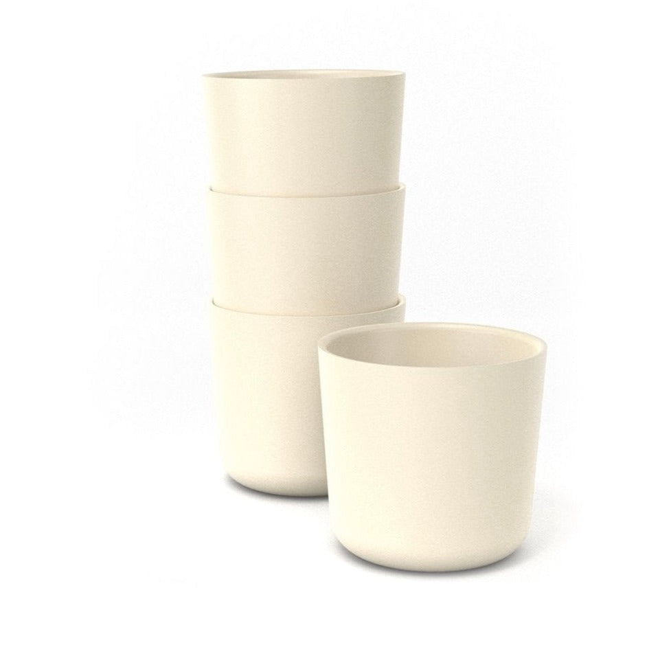 Bamboo Small Cup, 4 Piece Set Off-White