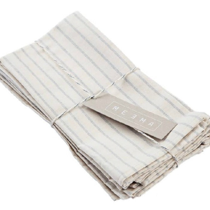 Natural Striped Cotton Napkin - Set Of 4