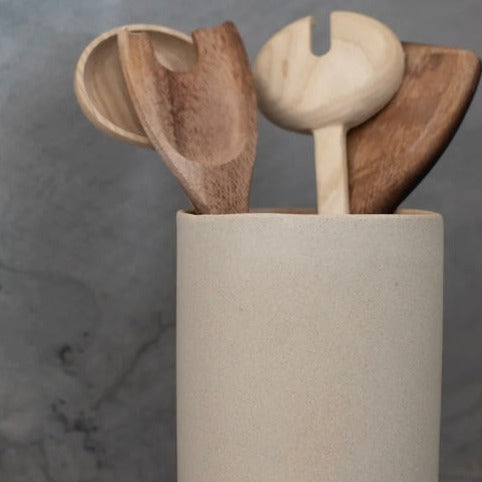 Minimal Utensil Crock - Raw Stoneware