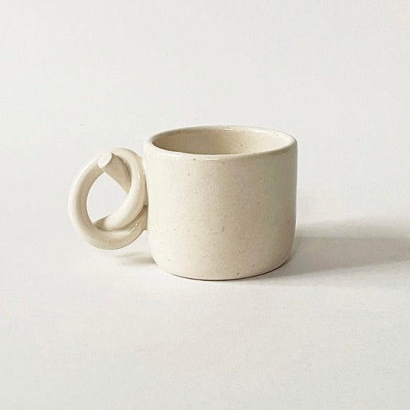 Handmade Ceramic Knot Handle Espresso Cup