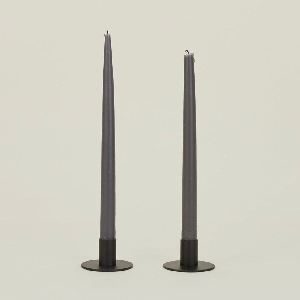 Essential Metal Candle Holders, Set Of 2 - Black