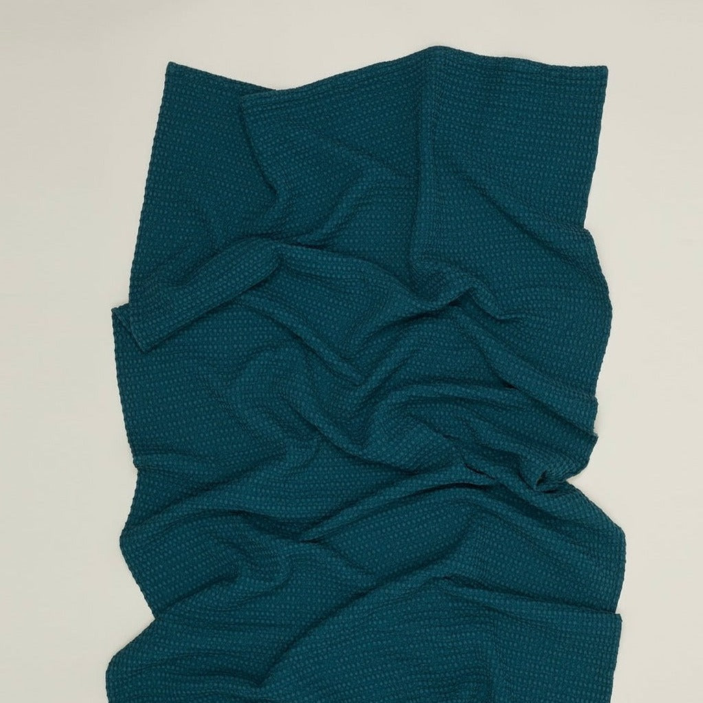 Simple Waffle Towels - Peacock