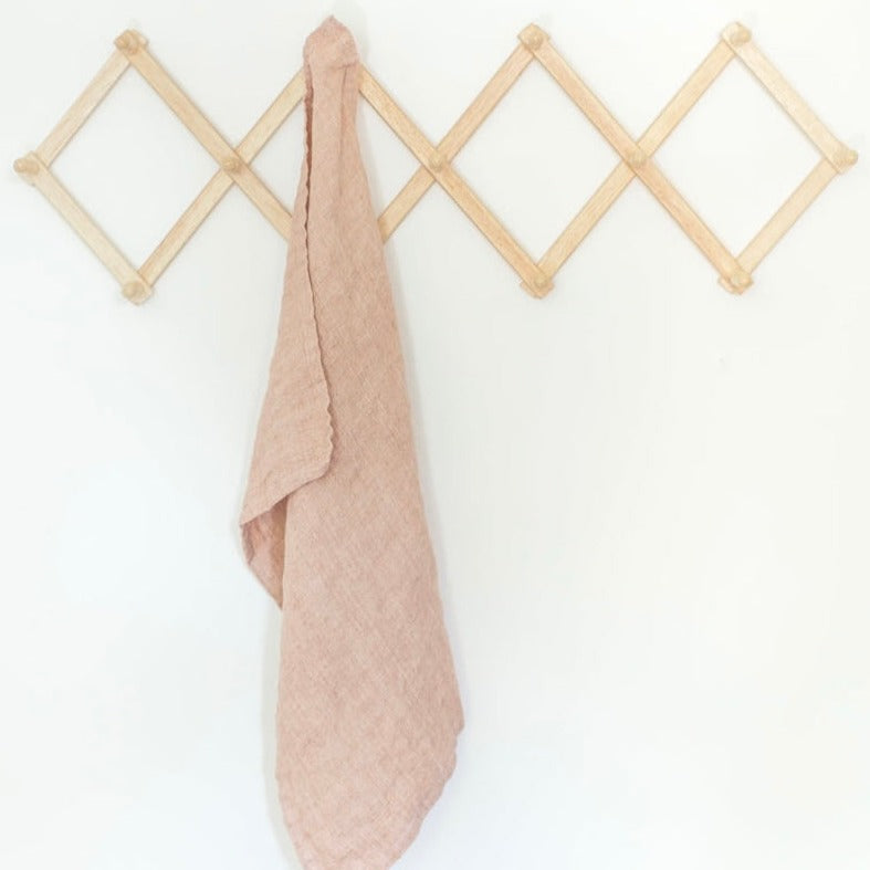 Stone Washed Linen Tea Towel - Blush