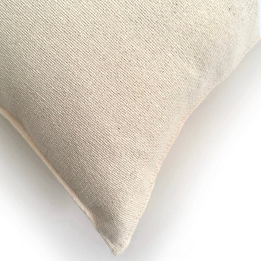 Woven Block Pillow Case - Natural with Natural