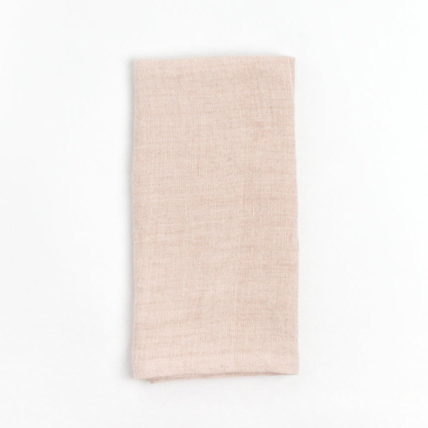 Stone Washed Linen Napkins, Blush - set of 4