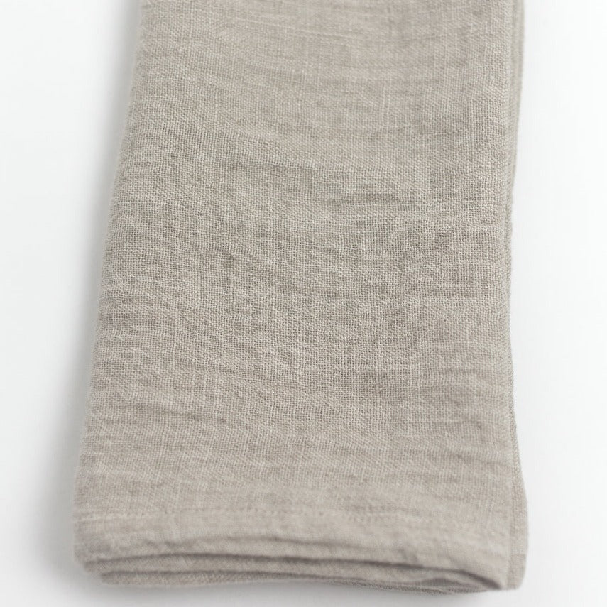 Stone Washed Linen Napkins, Flax - set of 4