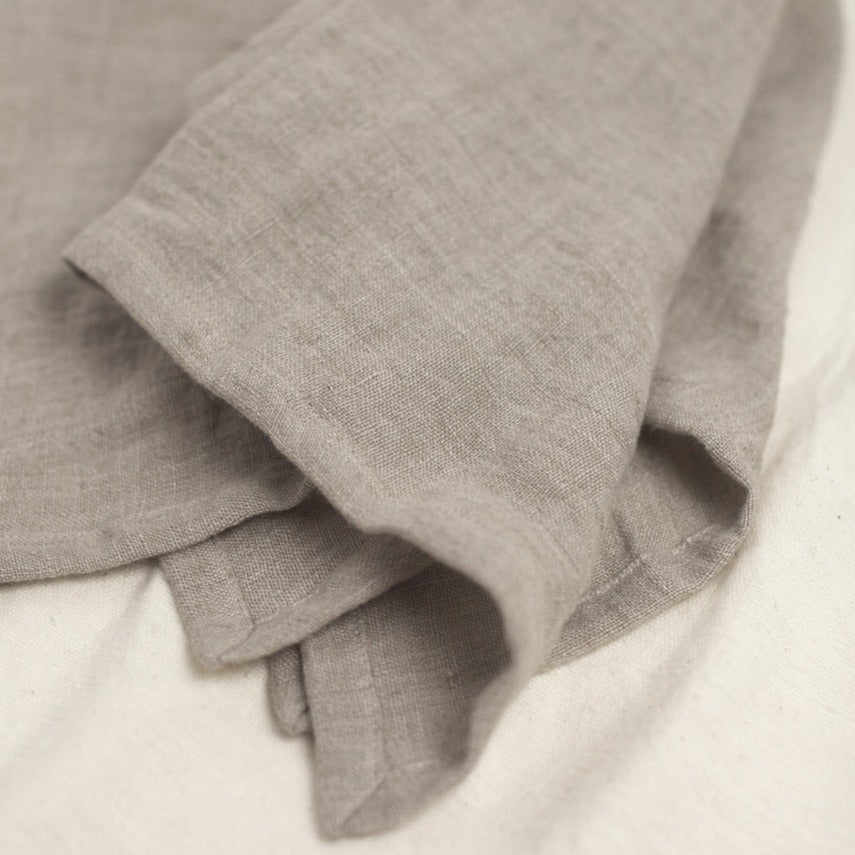 Stone Washed Linen Napkins, Flax - set of 4