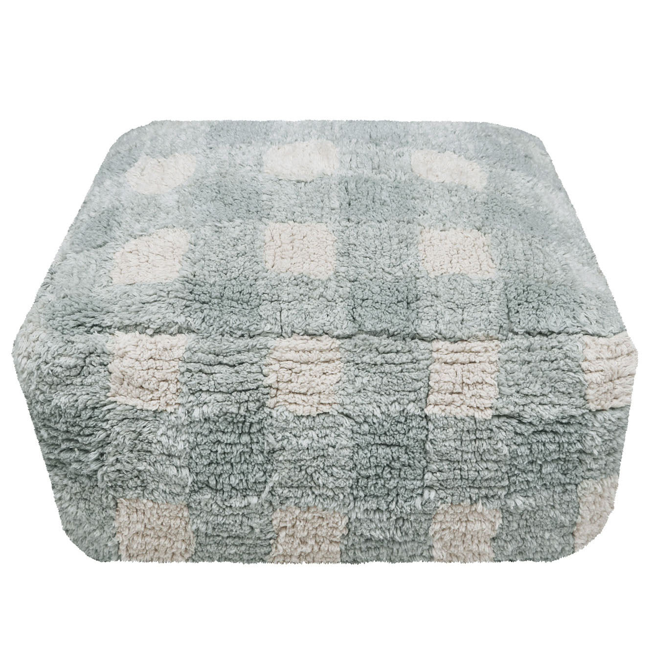 Vichy Blue Sage Pouf