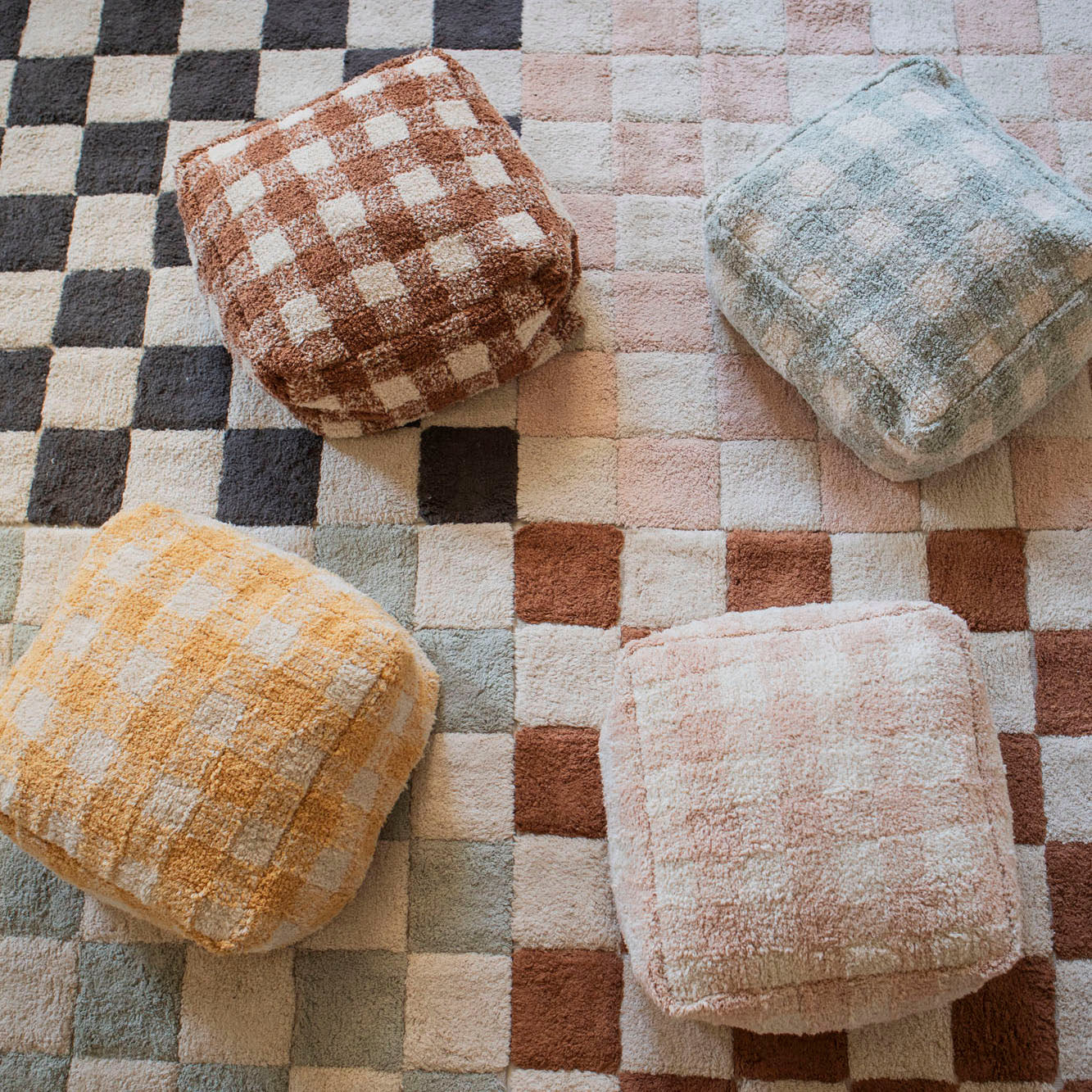 Vichy Rose Pouf