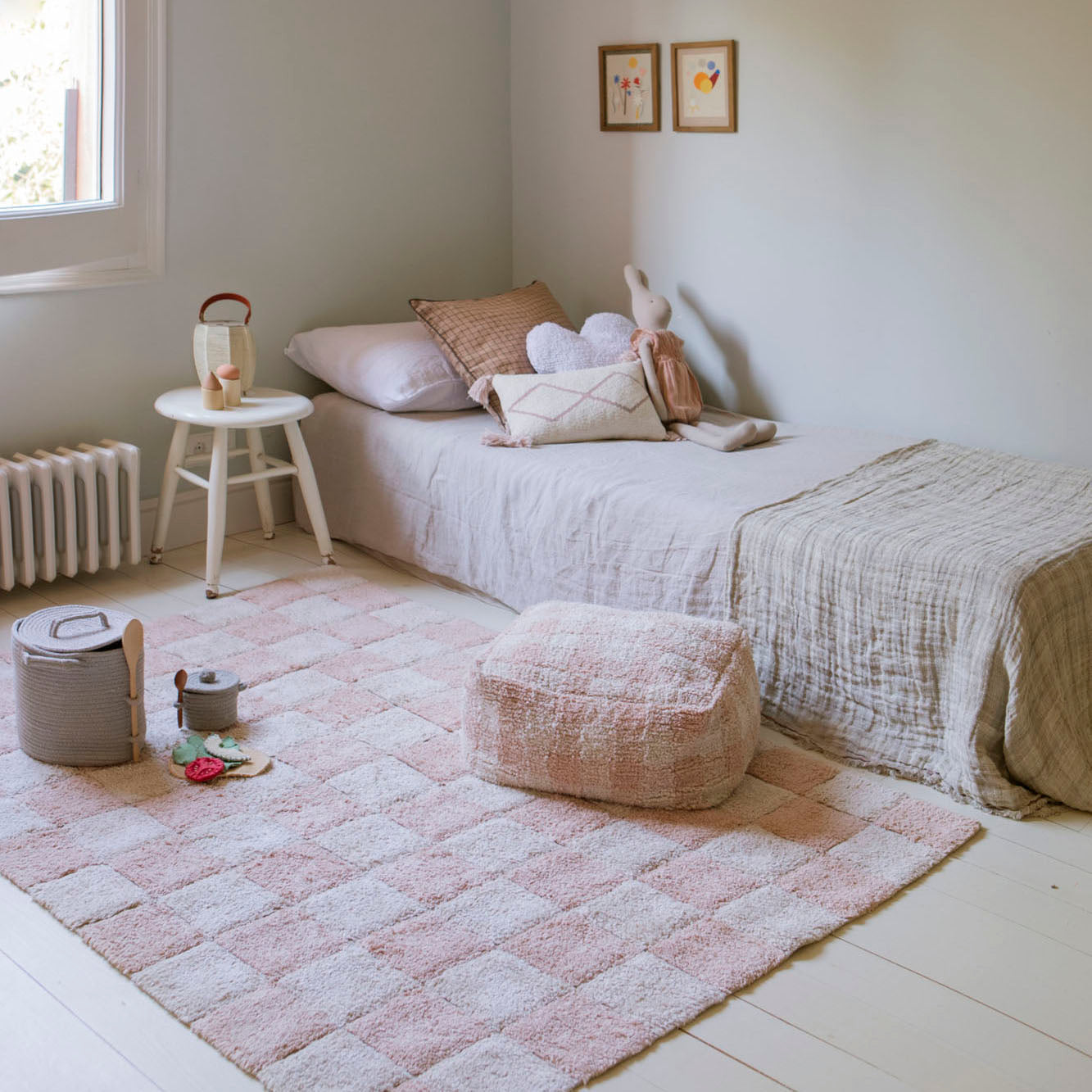 Vichy Rose Pouf