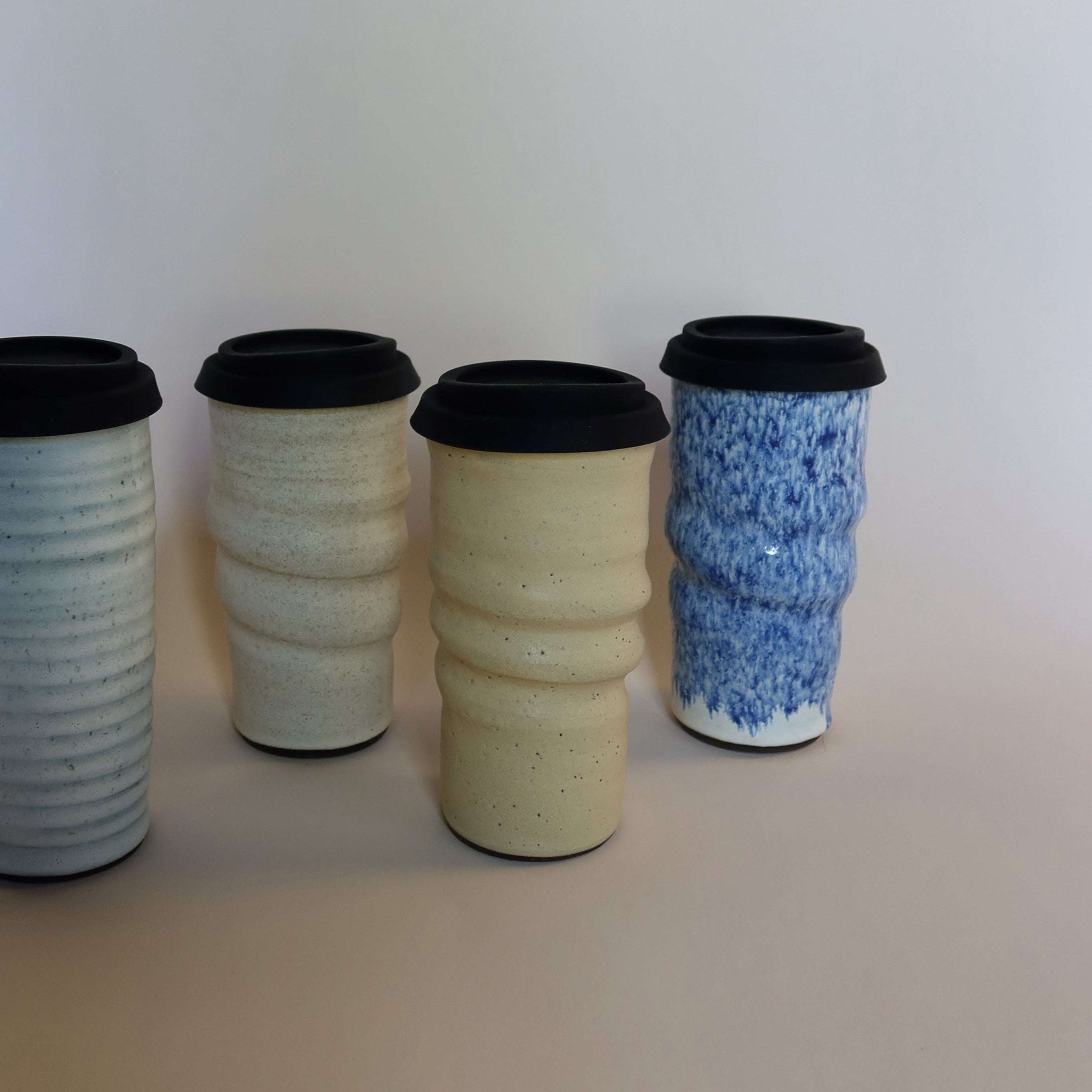 Coastal Seattle Swirl Handmade Ceramic Travel Mug