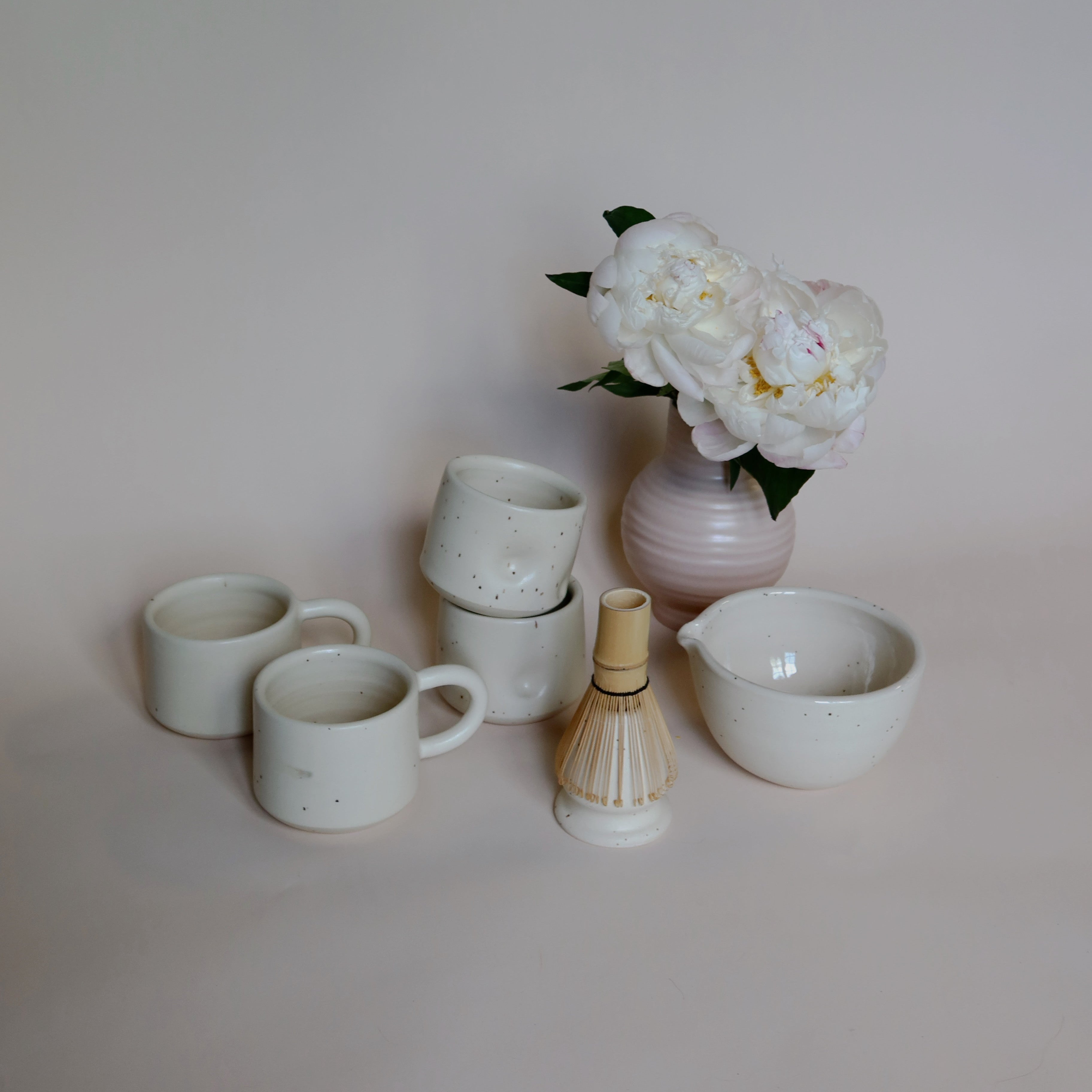 Elizabeth Handmade Ceramic Matcha Bowl | Beige