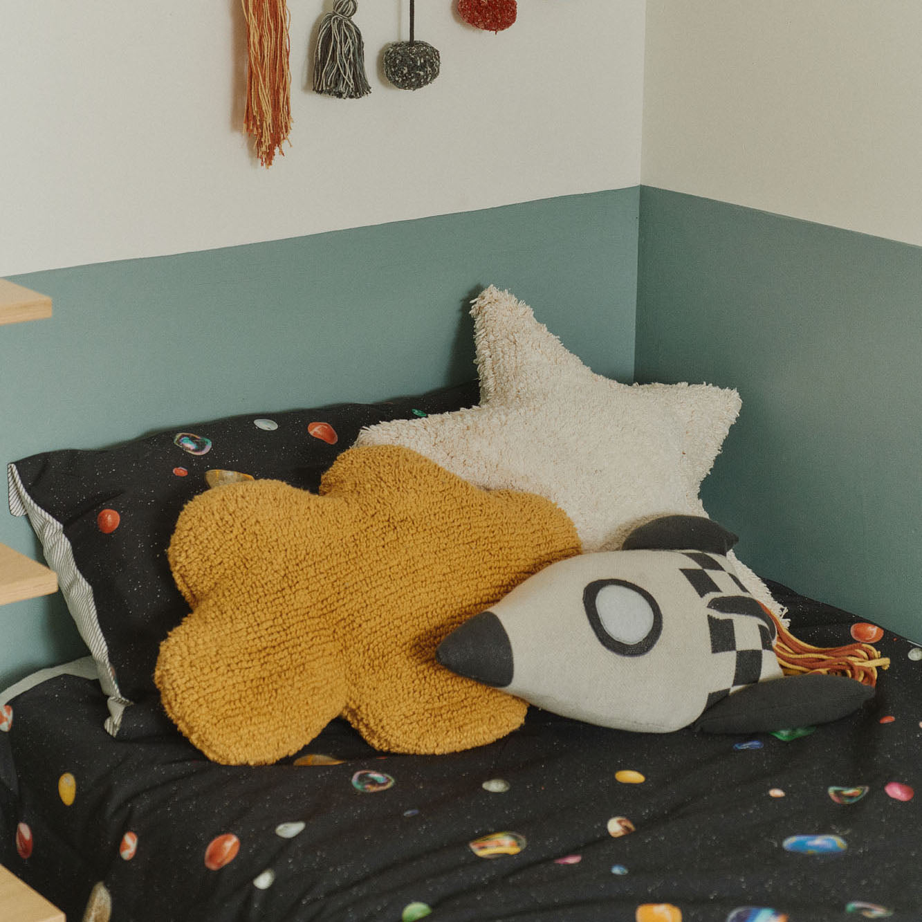 Rocket Knitted Cushion