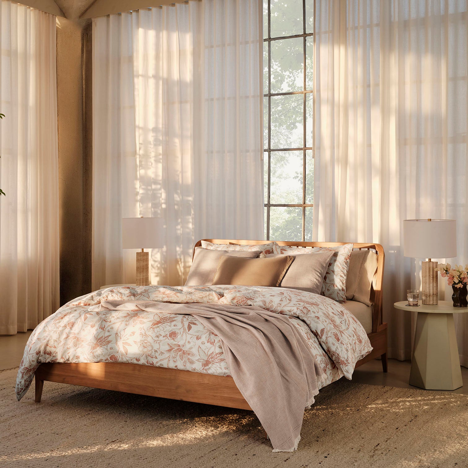 Sea Bloom Print Duvet Cover