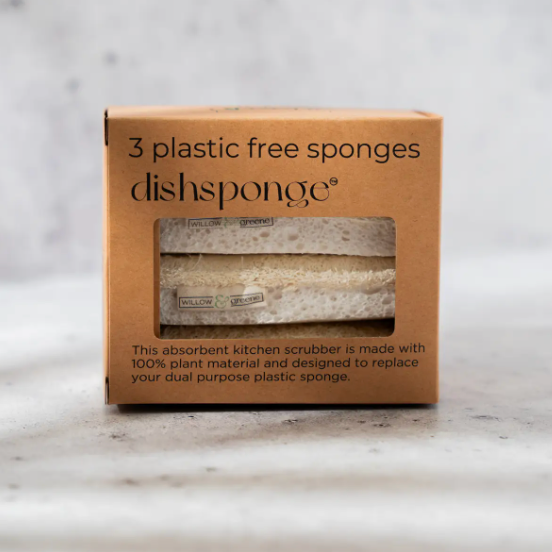 Loofah & Wood Pulp Sponge - Pack of 3