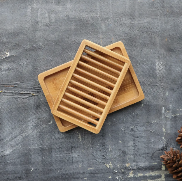 Dual-Layer Bamboo Soap Dish