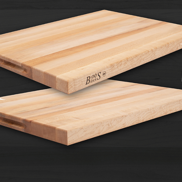 Boos Block R-Board Series Reversible Wood Cutting Board, 1.5-Inch Thickness, 24"x18"x1-1/2”, Maple