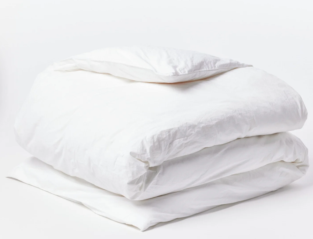 Organic Crinkled Percale Duvet Cover
