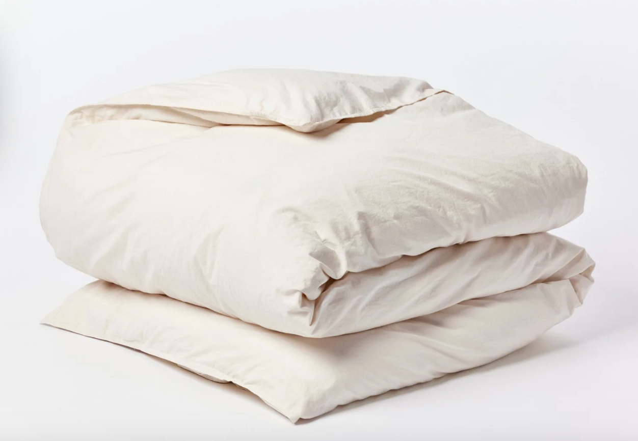 Organic Crinkled Percale Duvet Cover