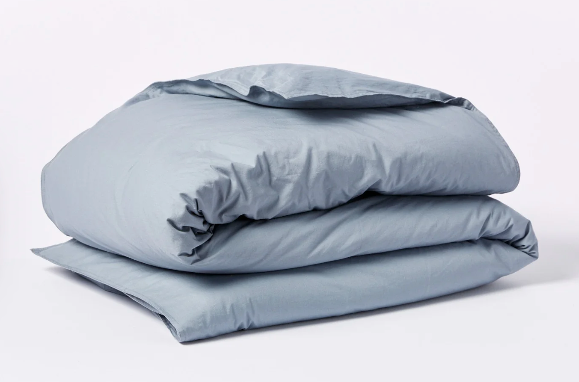 Organic Crinkled Percale Duvet Cover