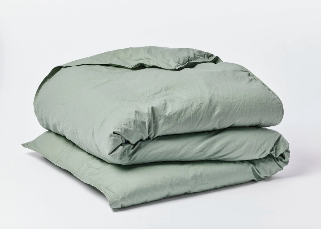 Organic Crinkled Percale Duvet Cover