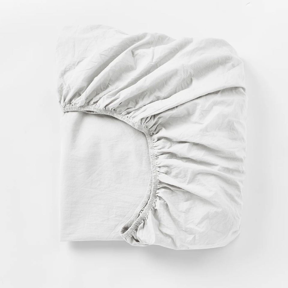 Coyuchi Organic Crinkled Percale Fitted Sheet